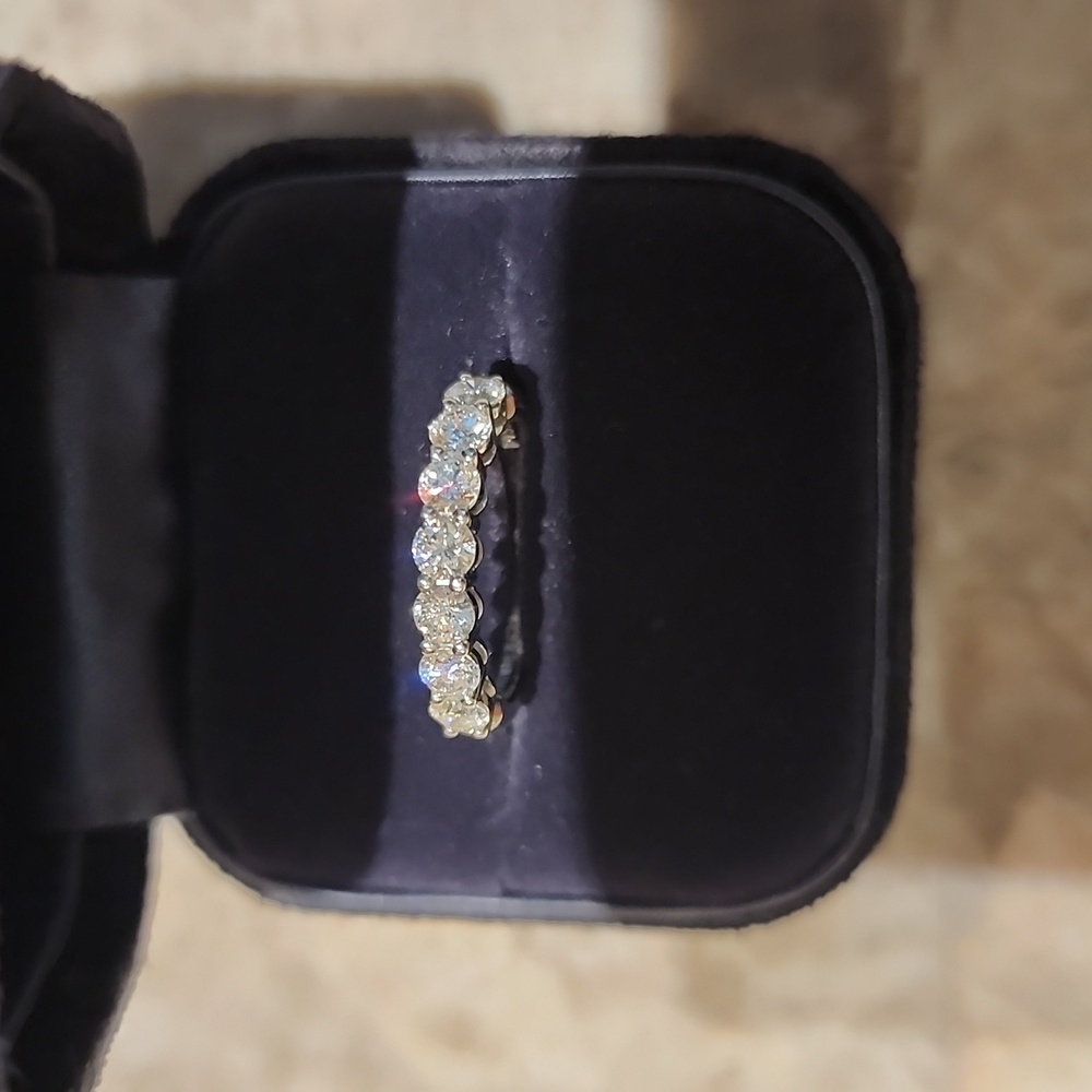 Tiffany Co diamond half circle forever band ring platinum 3.5 mm .91ct size 5.5